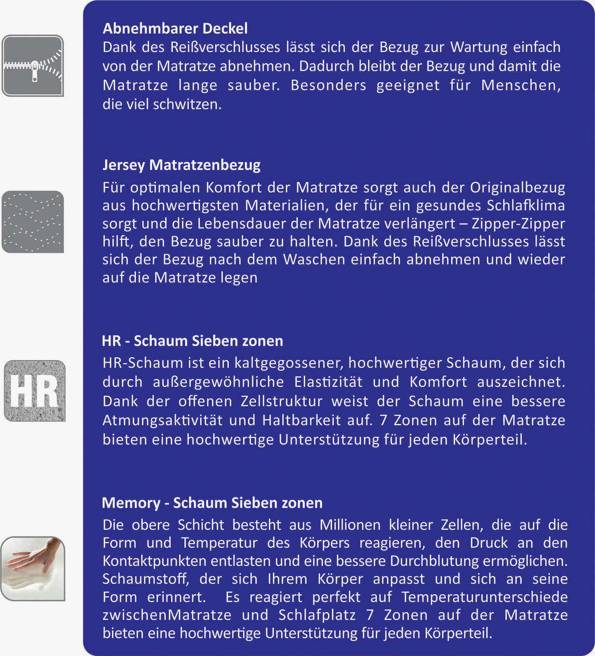 KALTSCHAUMMATRATZE 120/200 cm Höhe ca. 24 cm 7 -Zonen - Weiß, Basics, Textil (120/200cm) - Boxxx