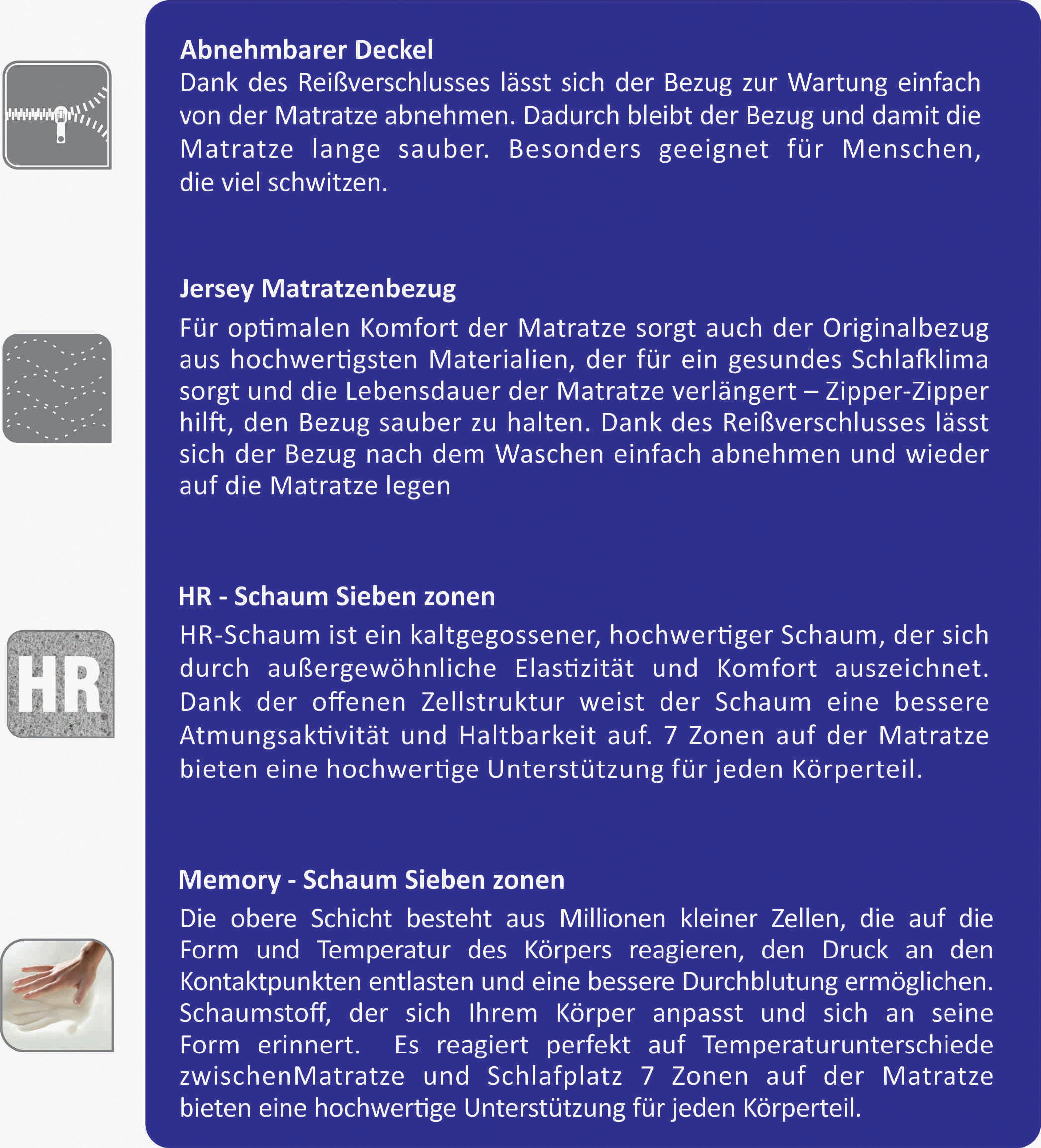 Thumbnail - Boxxx Kaltschaummatratze, Weiß, Textil, H3 + H4, 120x200 cm, Oeko-Tex® Standard 100, Bezug abnehmbar/waschbar, atmungsak...