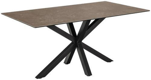 ESSTISCH in Keramik 160/90/75,5 cm  - Schwarz/Braun, Trend, Keramik/Metall (160/90/75,5cm) - MID.YOU