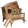 SPIELHAUS 123/12,8/152 cm  - Braun/Weiß, KONVENTIONELL, Holz/Kunststoff (123/12,8/152cm) - Ambia Garden