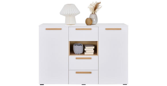 REGAL Eichefarben - Eichefarben/Schwarz, KONVENTIONELL, Holzwerkstoff/Kunststoff (46/90/40cm) - Hom`in