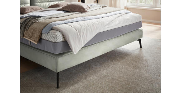 BOXSPRINGBETT 180/200 cm in Hellgrau - Hellgrau/Schwarz, Design, Textil/Metall (180/200cm) - Johann Jakob