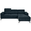 ECKSOFA Petrol Chenille  - Petrol/Schwarz, KONVENTIONELL, Textil/Metall (264/178cm) - Hom`in