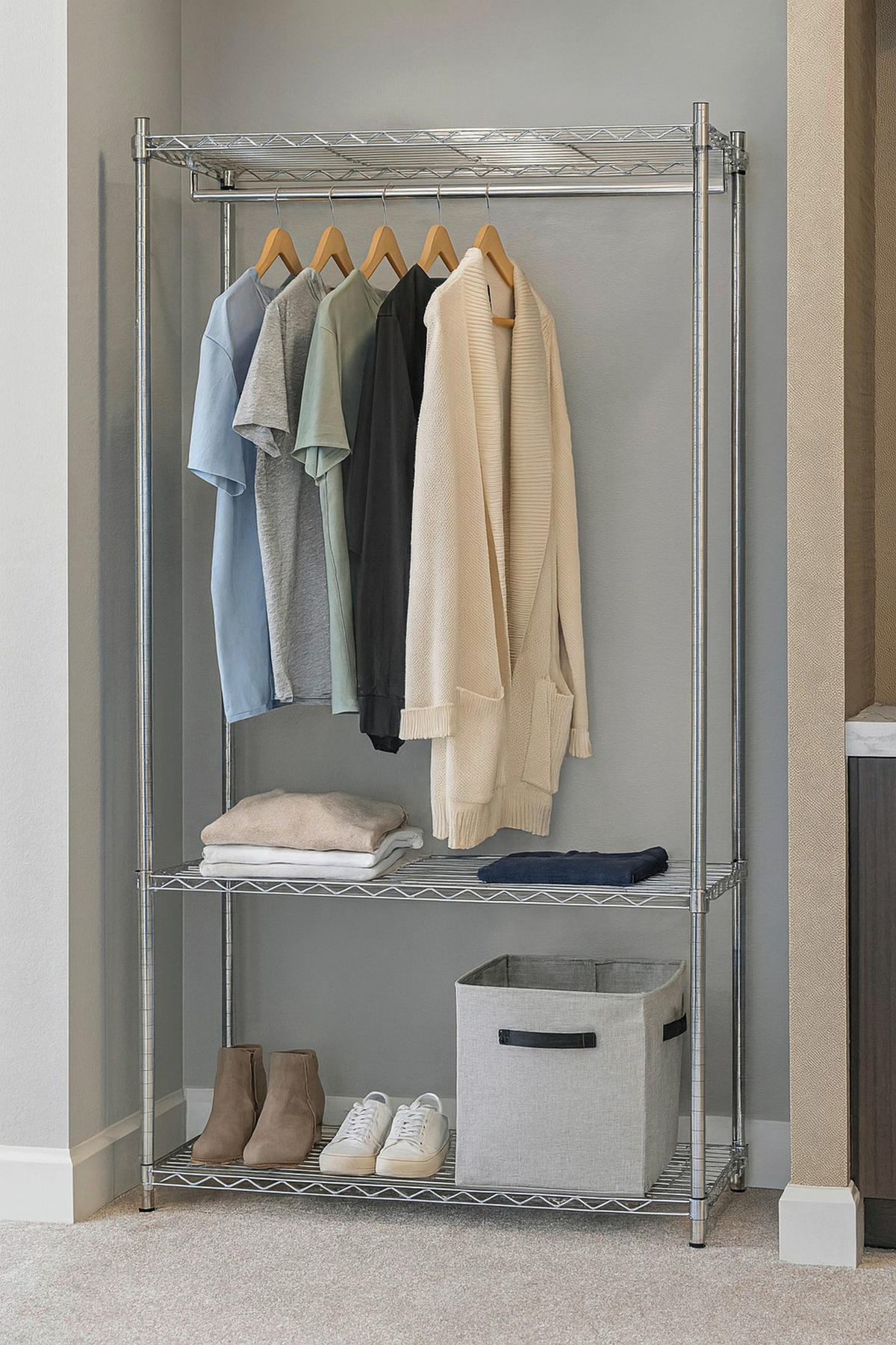 ROLLGARDEROBE in   - Chromfarben, Design, Kunststoff/Metall (45/90/187cm) - MID.YOU