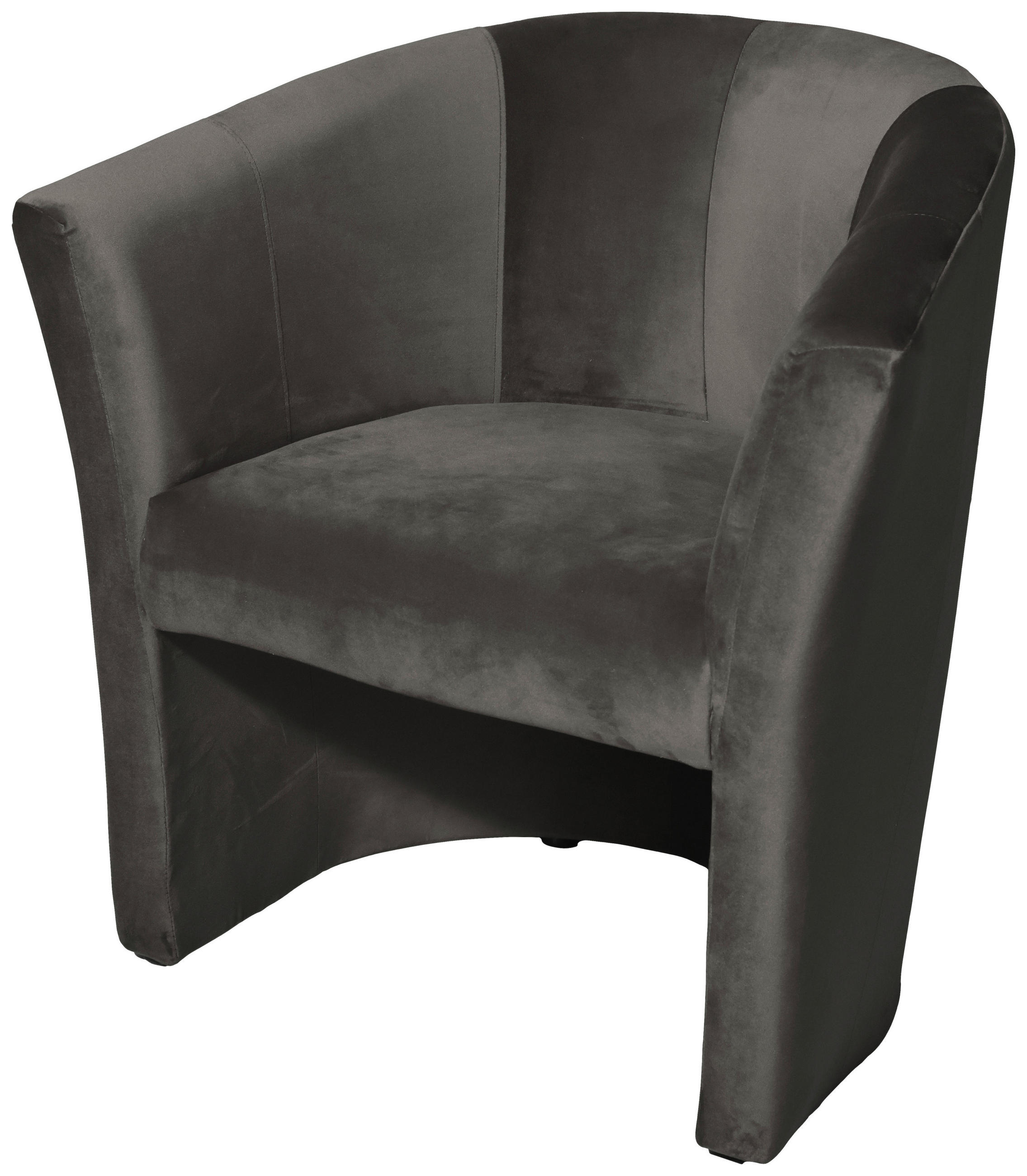 RELAXSESSEL Velours    - Schwarz/Grau, Design, Kunststoff/Textil (75/76/65cm) - MID.YOU