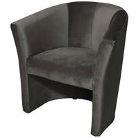 RELAXSESSEL Velours    - Schwarz/Grau, Design, Kunststoff/Textil (75/76/65cm) - MID.YOU