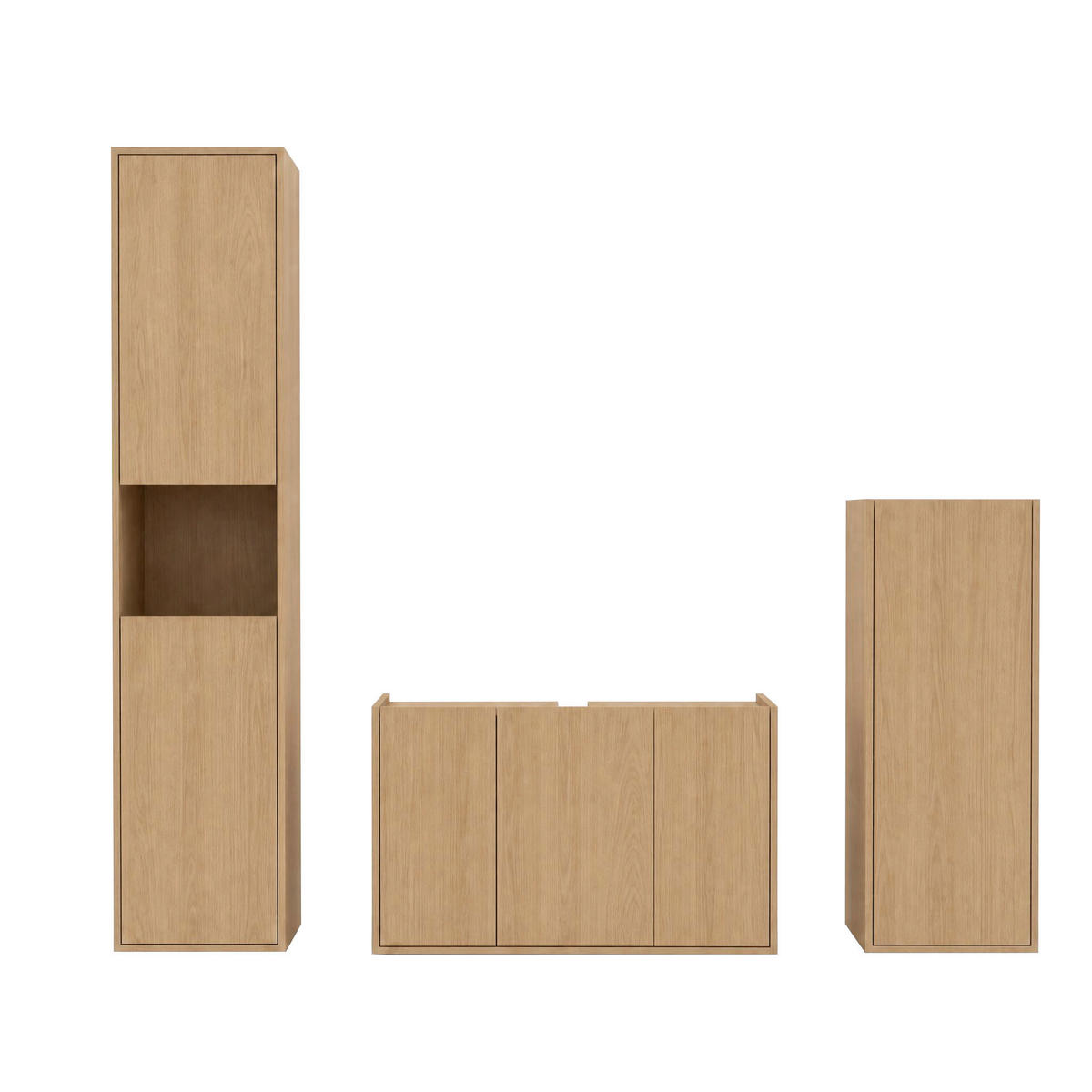 WASCHBECKENUNTERSCHRANK 98/62/35 cm  - Eichefarben/Schwarz, Trend, Holzwerkstoff/Kunststoff (98/62/35cm) - MID.YOU