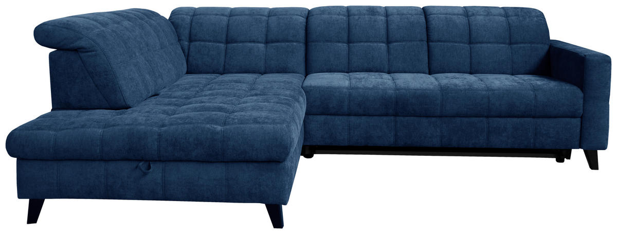 ROHOVÁ SEDACIA SÚPRAVA, textil, modrá - čierna/modrá, Design, drevo/textil (216/297cm) - Xora