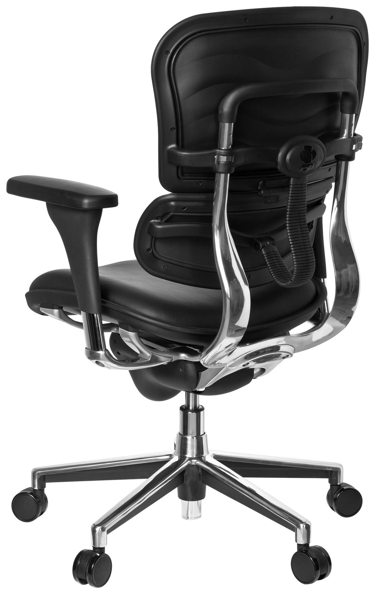 DREHSTUHL Lederlook Schwarz  - Chromfarben/Schwarz, MODERN, Leder/Kunststoff (61/120/48cm) - MID.YOU