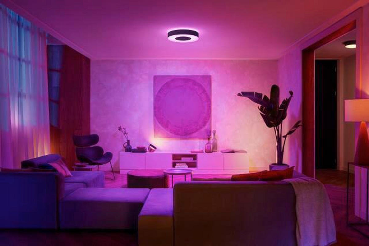 LED-DECKENLEUCHTE  42,5/8,4 cm    - Schwarz, Design, Kunststoff/Metall (42,5/8,4cm) - Philips HUE