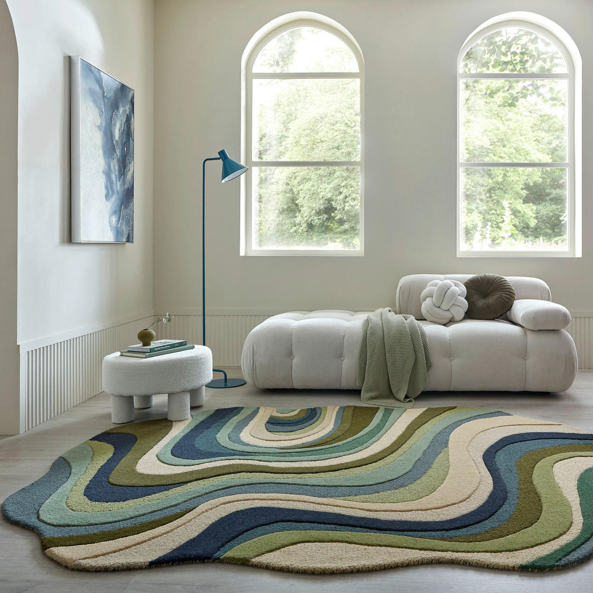 WOLLTEPPICH 140/200 cm Envy Grün oval  - Grün, Basics, Textil (140/200cm) - Flair Rugs