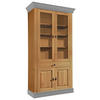 VITRINE in massiv Kiefer Grau, Laugenfarbig  - Laugenfarbig/Grau, ROMANTIK / LANDHAUS, Glas/Holz (108/202/45cm) - Boxxx