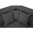 ECKSOFA in Webstoff Grau  - Silberfarben/Grau, Design, Textil/Metall (226/257cm) - Xora