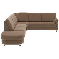 ECKSOFA in Flachgewebe Braun  287/269 cm  - Alufarben/Braun, KONVENTIONELL, Textil/Metall (287/269cm) - Beldomo System