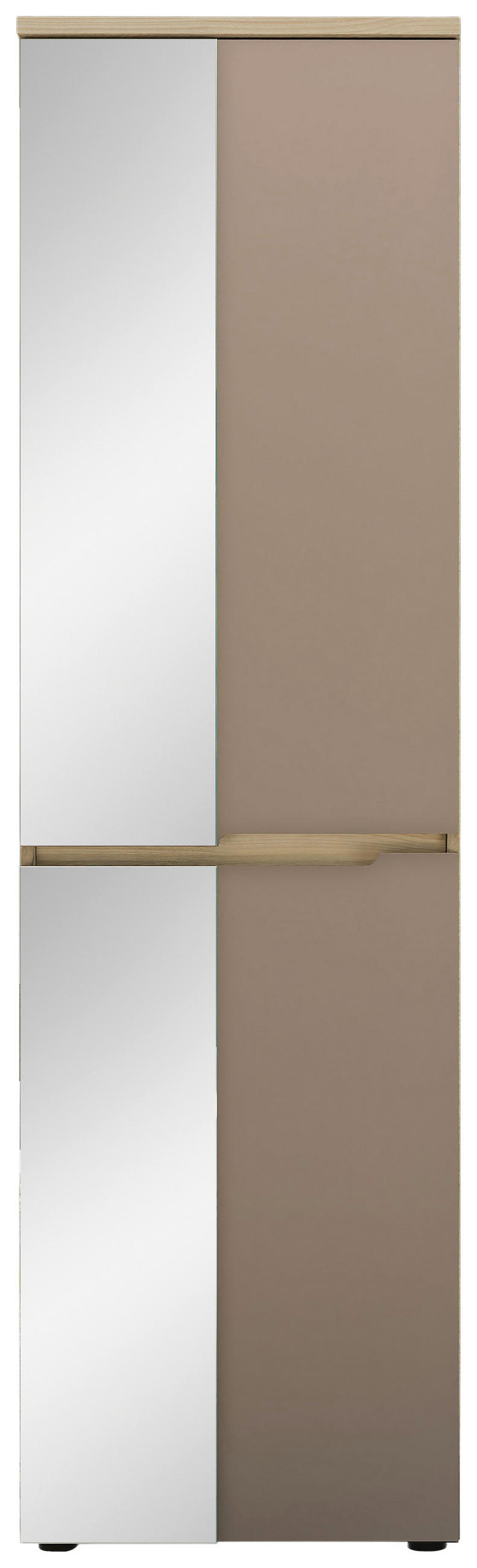 SKŘÍŇ NA ODĚV, šedohnědá, barvy dubu, 55/192/38 cm - černá/barvy dubu, Design, kompozitní dřevo/plast (55/192/38cm) - Voleo