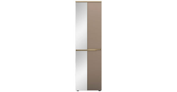 GARDEROBENSCHRANK  in 55/192/38 cm  - Taupe/Eichefarben, Design, Glas/Holzwerkstoff (55/192/38cm) - Voleo