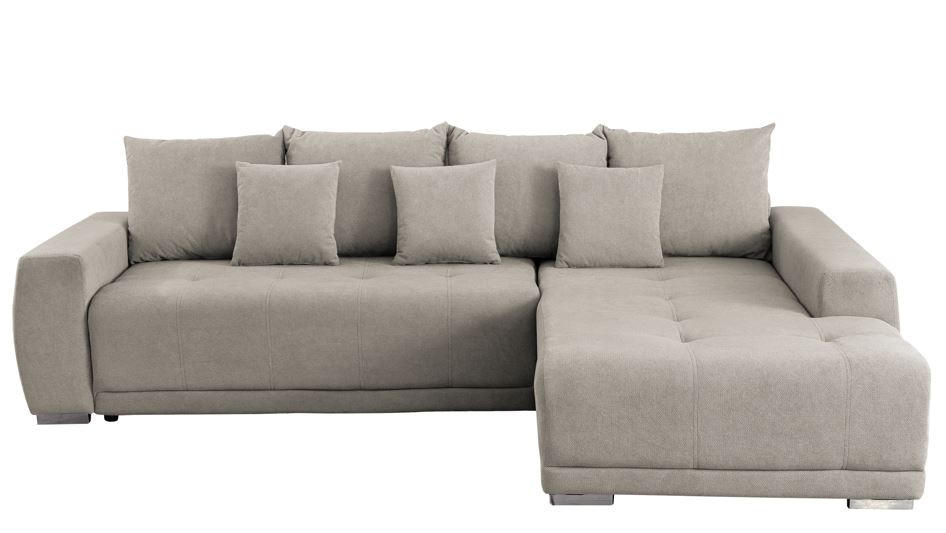 ECKSOFA in Flachgewebe Beige  280/204 cm  - Beige/Silberfarben, Design, Kunststoff/Textil (280/204cm) - MID.YOU