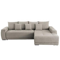 ECKSOFA in Flachgewebe Beige  280/204 cm  - Beige/Silberfarben, Design, Kunststoff/Textil (280/204cm) - MID.YOU