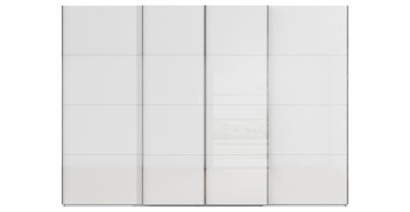SCHWEBETÜRENSCHRANK in Weiß - Chromfarben/Weiß, KONVENTIONELL, Glas/Holzwerkstoff (316/235/68cm) - Novel