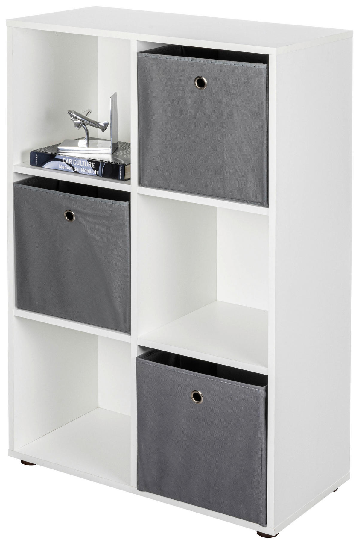REGAL  70/110/33 cm Weiß  - Schwarz/Weiß, Design, Holzwerkstoff/Kunststoff (70/110/33cm) - Livetastic