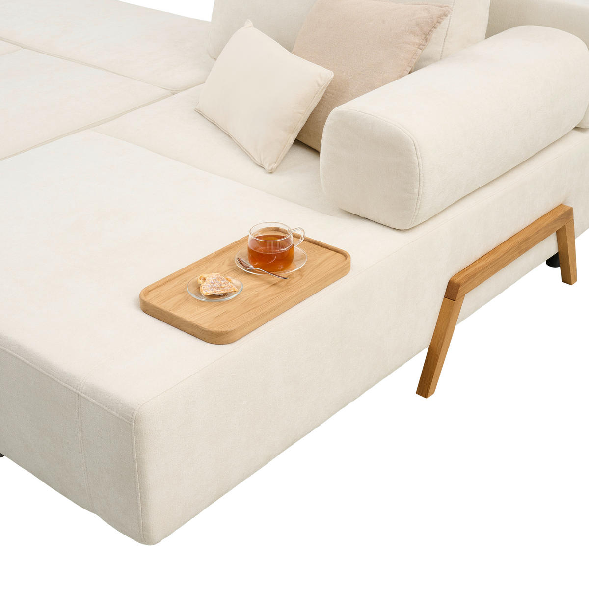 ROHOVÁ SEDAČKA, textil,  - přírodní barvy, Natur, dřevo/textil (287/183cm) - Niels Andersson