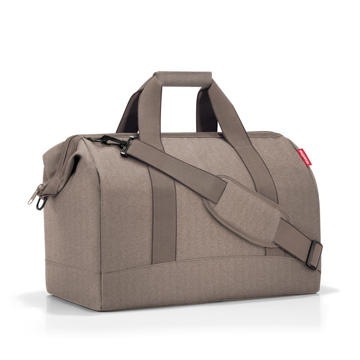 REISETASCHE Allrounder L herringbone mokka  - Mokka, Basics, Textil (48/39.5/29cm) - Reisenthel