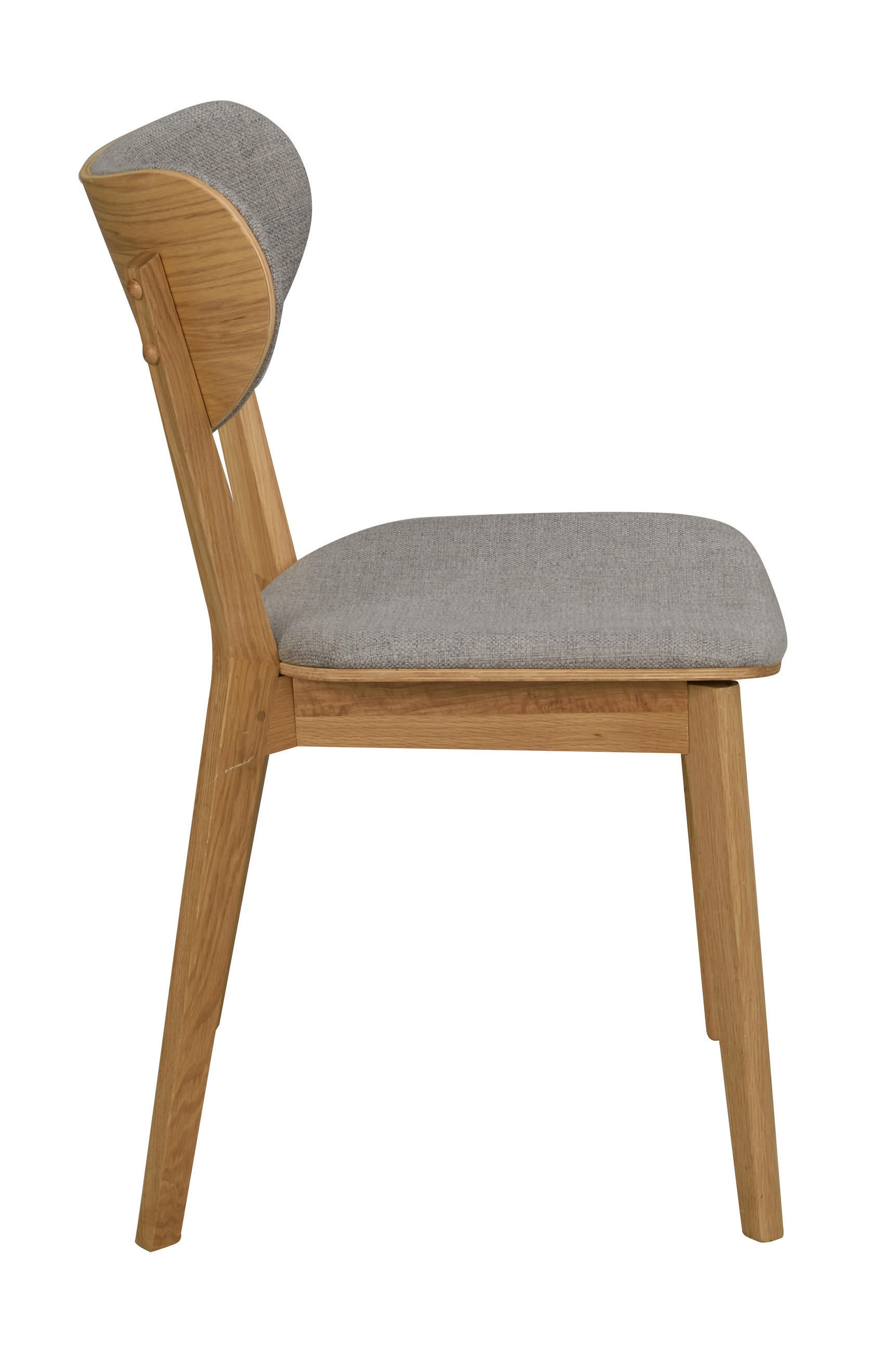 STOL  - ljusgrå/ekfärgad, Klassisk, trä/textil (46/83/56cm) - Rowico
