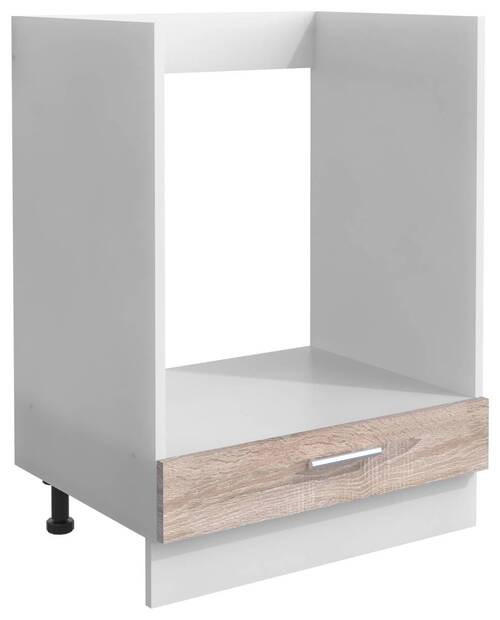 INBYGGNADSSKÅP FÖR SPIS 60/82/46 cm  i vit, Sonoma ek  - vit/Sonoma ek, Design, metall/trämaterial (60/82/46cm) - MID.YOU