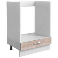 HERDUMBAUSCHRANK 60/82/46 cm  in Weiss, Sonoma Eiche  - Weiss/Alufarben, Design, Holzwerkstoff/Metall (60/82/46cm) - MID.YOU