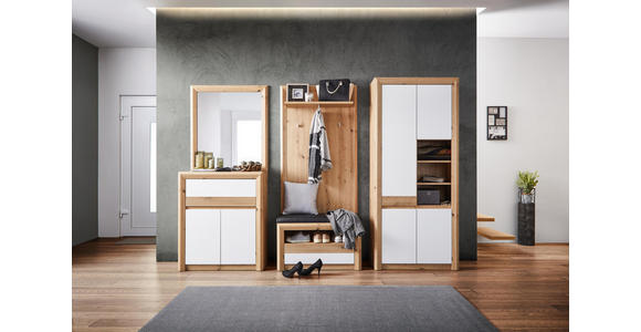 Schuhschrank Kashmir New - Eichefarben/Weiß, MODERN, Holzwerkstoff (84/192/41cm) - James Wood