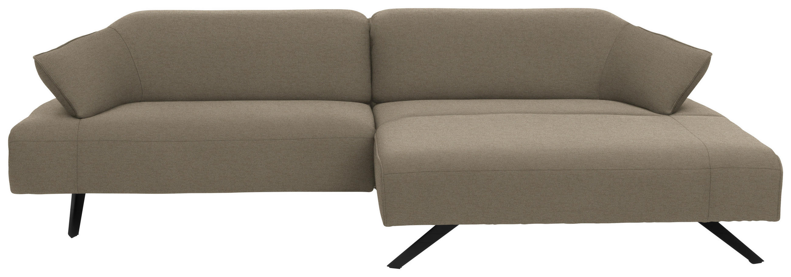 ECKSOFA in Struktur Beige  - Anthrazit/Beige, Design, Textil/Metall (276/165cm) - Himolla