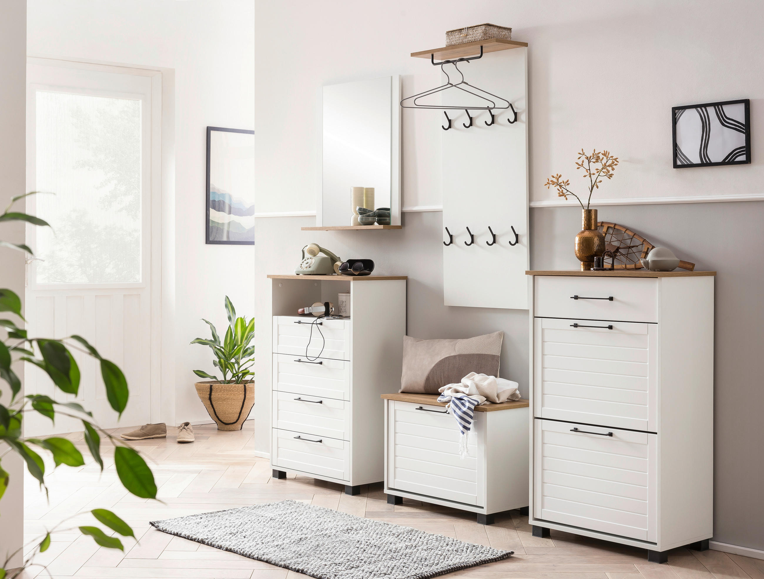 HIGHBOARD  in 62,4/102/34,1 cm  - Eichefarben/Schwarz, Holzwerkstoff/Kunststoff (62,4/102/34,1cm) - MID.YOU