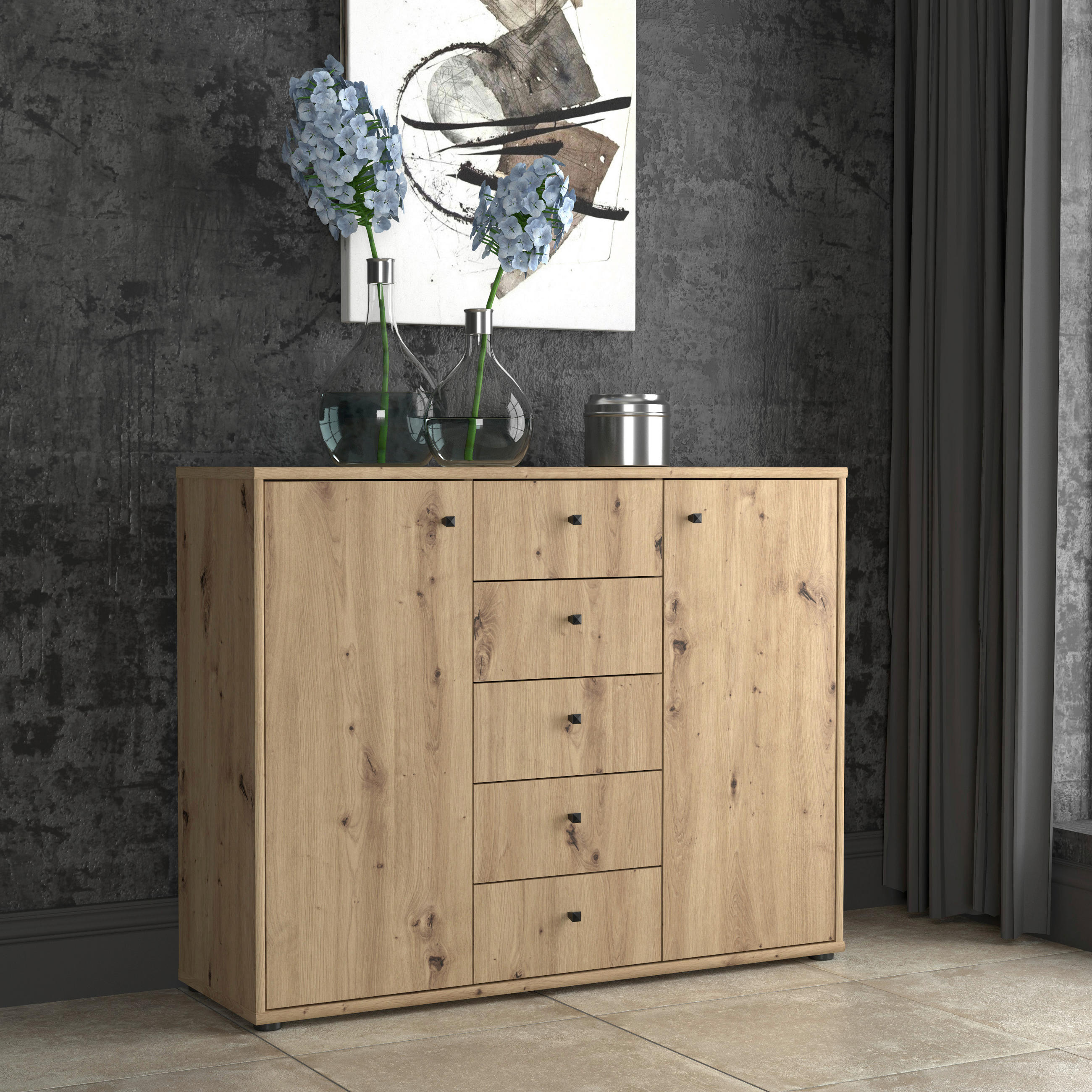 KOMMODE 108,8/85,5/34,8 cm - Eiche Artisan, Design, Holzwerkstoff (108,8/85,5/34,8cm)