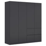 KLEIDERSCHRANK 4-türig Grau  - Grau, Trend, Holzwerkstoff/Kunststoff (181/197/54cm) - Xora