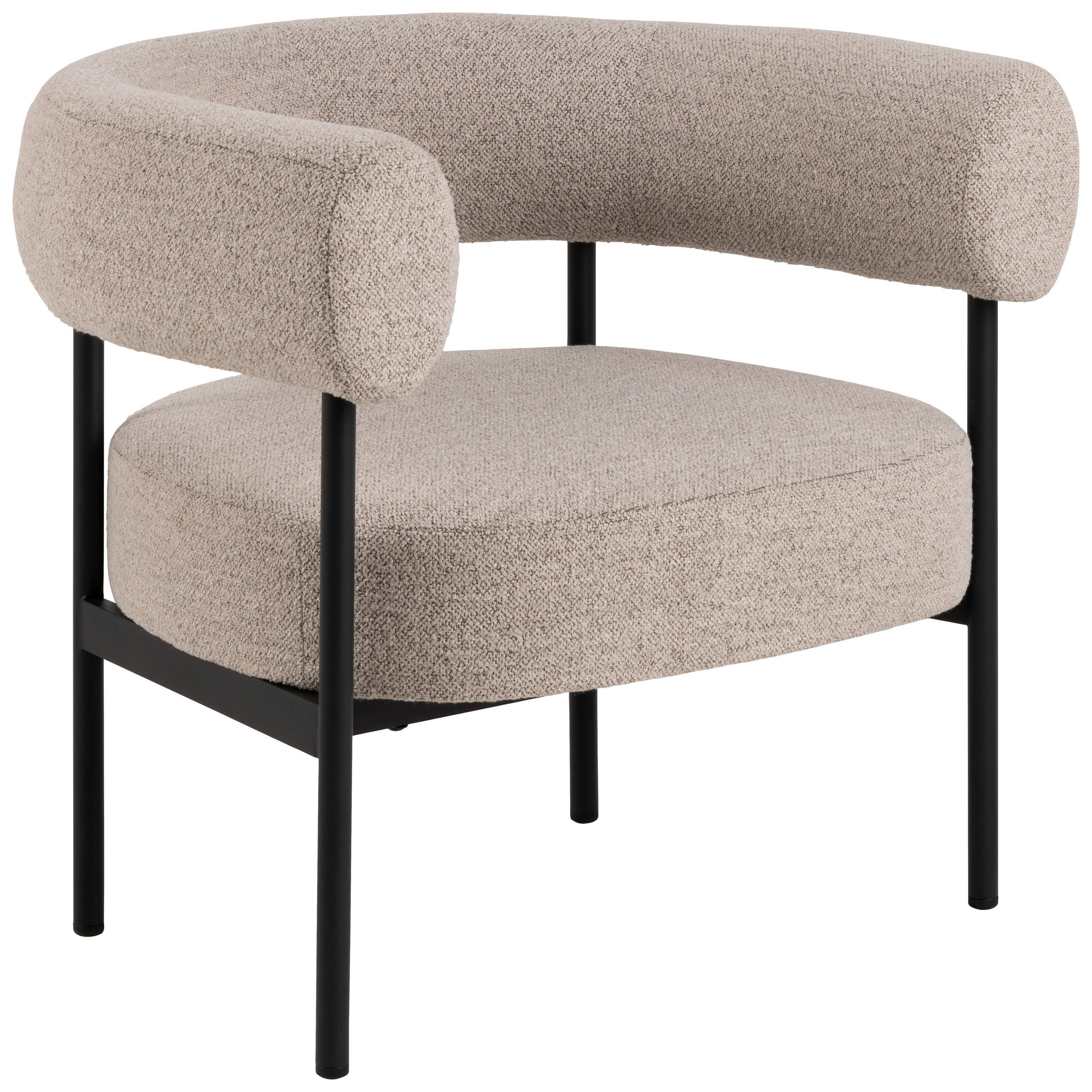 COCKTAILSESSEL Flachgewebe Beige  - Beige/Schwarz, Design, Textil/Metall (78,5/71/67,5cm) - MID.YOU