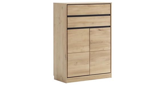 HIGHBOARD Asteiche massiv, furniert Eiche Bianco  - Eiche Bianco, KONVENTIONELL, Holz/Holzwerkstoff (86/123/40cm) - Linea Natura