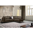 ECKSOFA  in Samt Braun Rückenkissen, Rücken echt  241/200 cm  - Schwarz/Braun, Design, Textil/Metall (241/200cm) - Carryhome