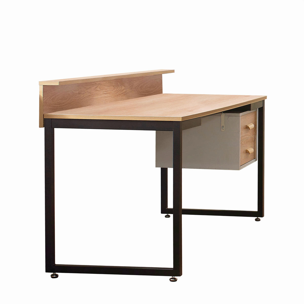 SCHREIBTISCH 140/60/84 cm  in Naturfarben, Schwarz  - Schwarz/Naturfarben, Design, Holzwerkstoff/Metall (140/60/84cm) - Livetastic