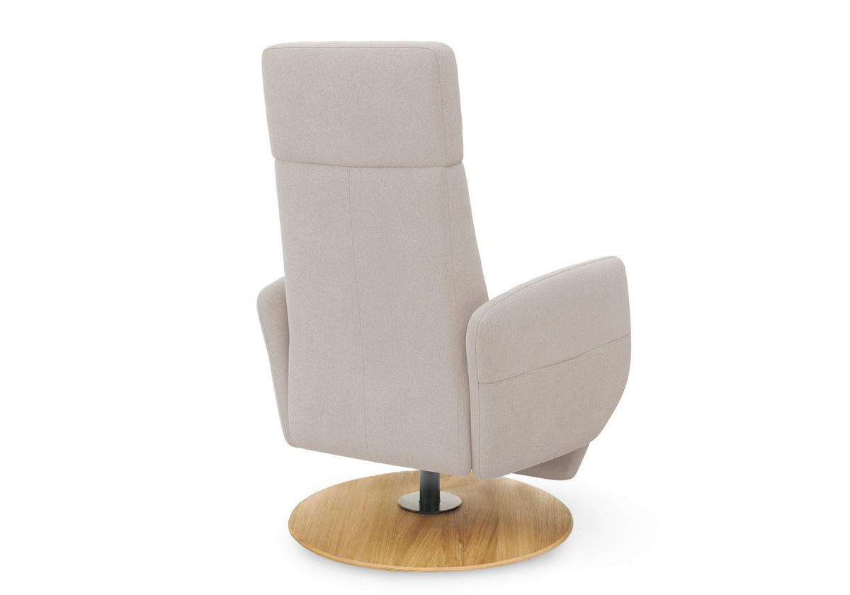 RELAXSESSEL Flachgewebe    - Greige/Eichefarben, KONVENTIONELL, Holz/Textil (71/110/82cm) - Sit & More