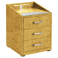 NACHTSCHRANK 47/61/46 cm  - Currygelb/Silberfarben, MODERN, Holzwerkstoff/Kunststoff (47/61/46cm) - MID.YOU