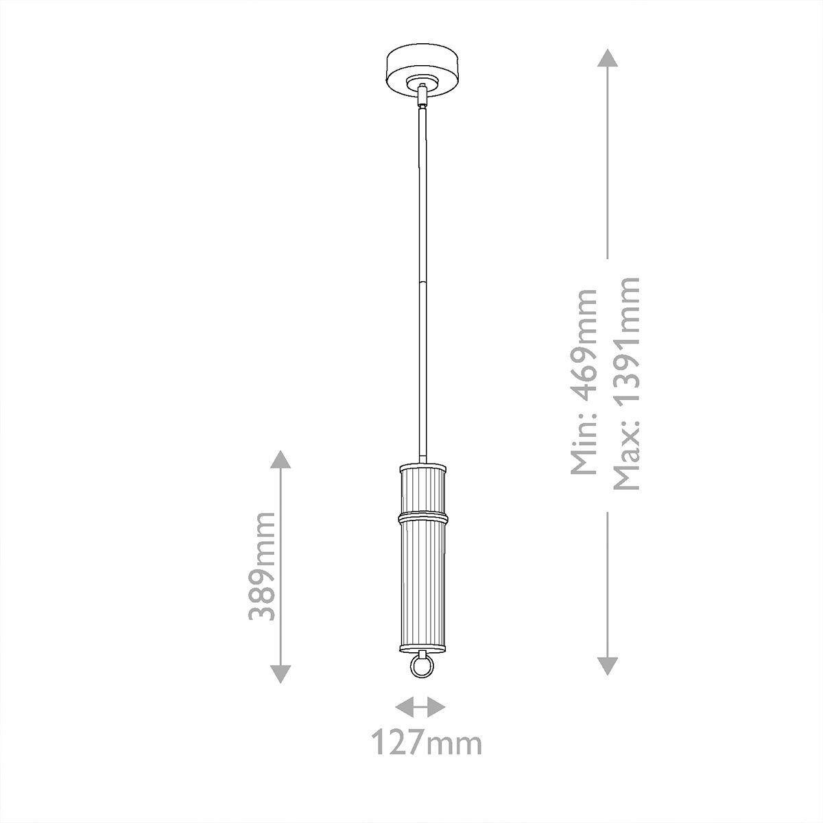 LED-HÄNGELEUCHTE Kichler 23,8/122,2 cm  - Champagner, Design, Glas/Kunststoff (23,8/122,2cm) - Elstead Lighting