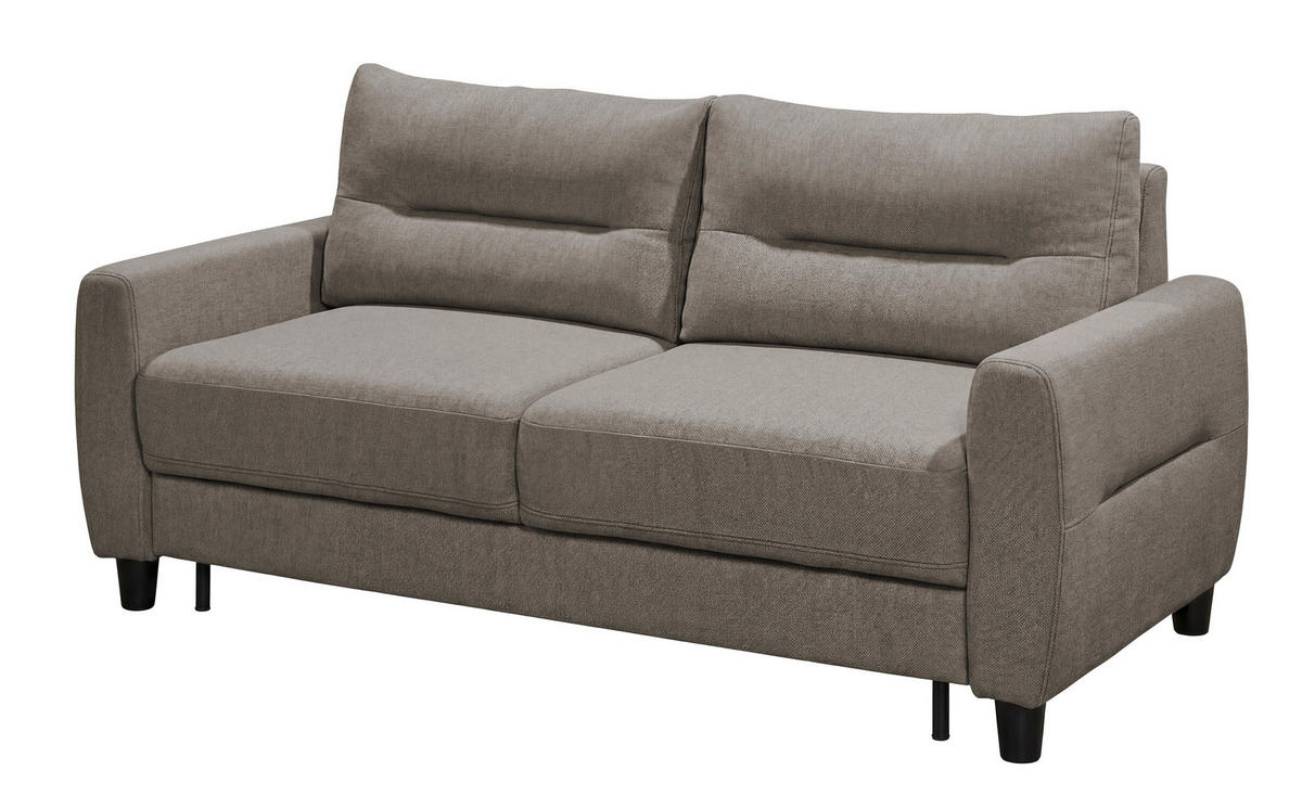 SCHLAFSOFA RIO in Webstoff Greige  - Greige/Schwarz, MODERN, Holz/Textil (192/83/99cm) - MID.YOU