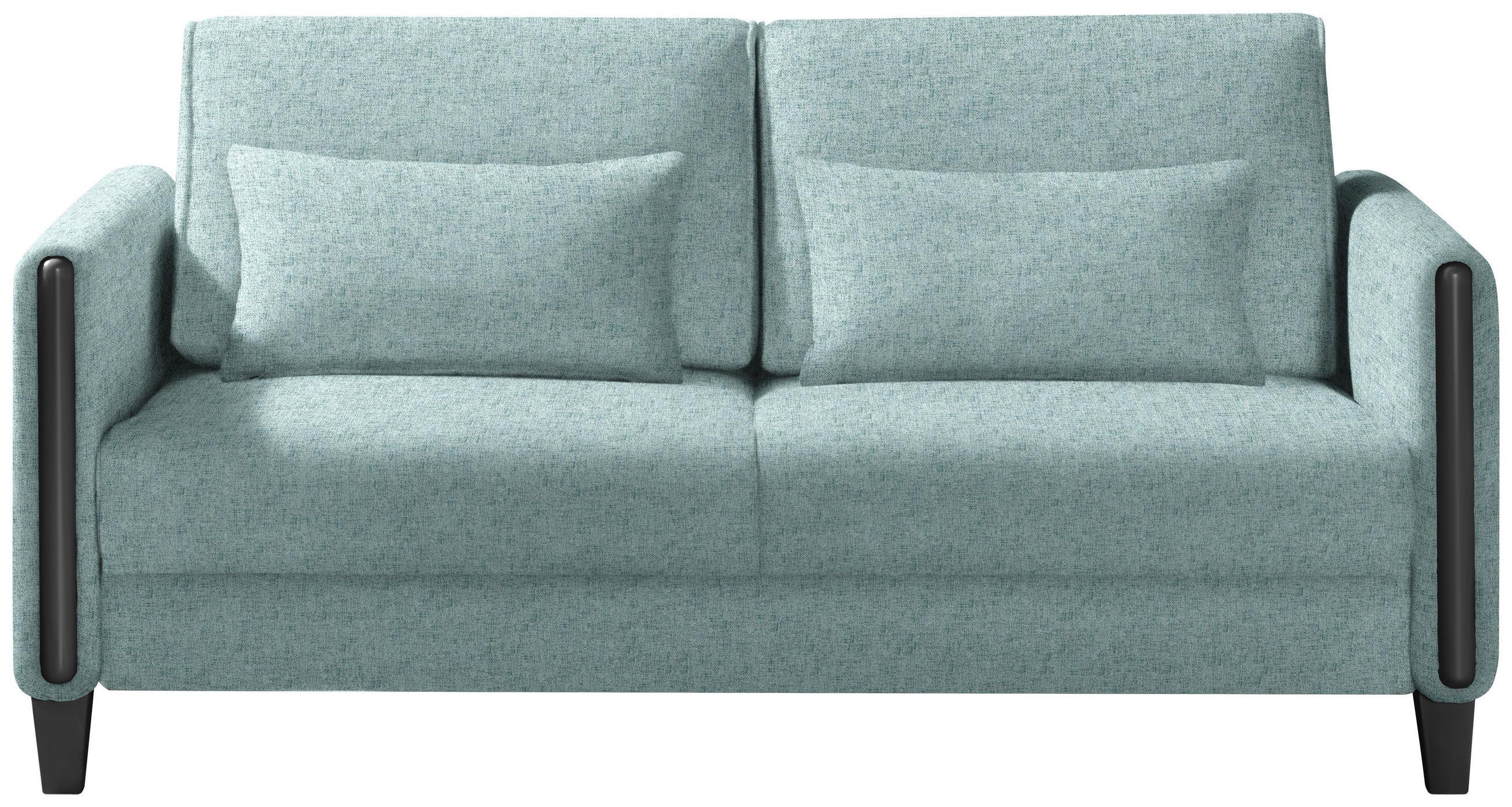 SCHLAFSOFA in Holz, Textil Schwarz, Hellblau  - Schwarz/Hellblau, Design, Holz/Textil (174/88/104cm) - Niels Andersson