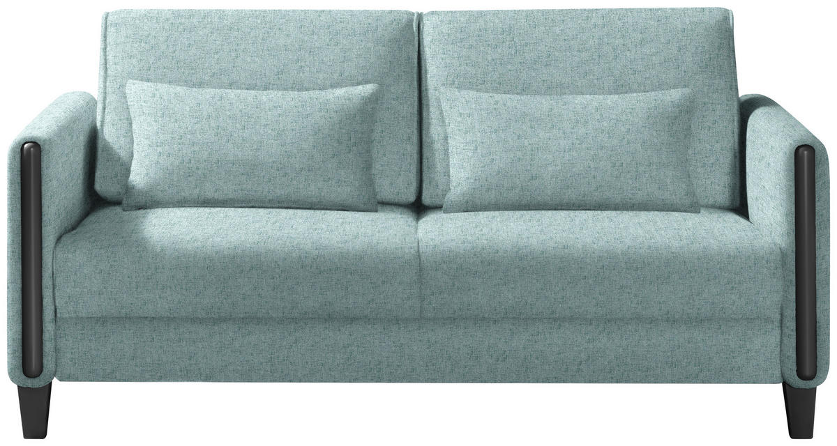 SCHLAFSOFA in Holz, Textil Schwarz, Hellblau  - Schwarz/Hellblau, Design, Holz/Textil (174/88/104cm) - Niels Andersson