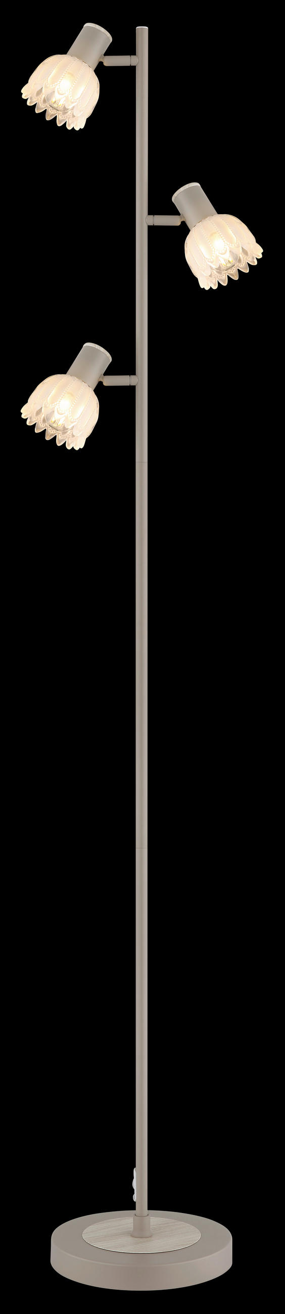 STEHLEUCHTE 28/23/154 cm    - Sandfarben/Schwarz, KONVENTIONELL, Glas/Kunststoff (28/23/154cm) - Globo