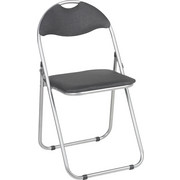KLAPPSTUHL Lederlook Alufarben, Schwarz - Alufarben/Schwarz, Design, Textil/Metall (44/80/47cm)