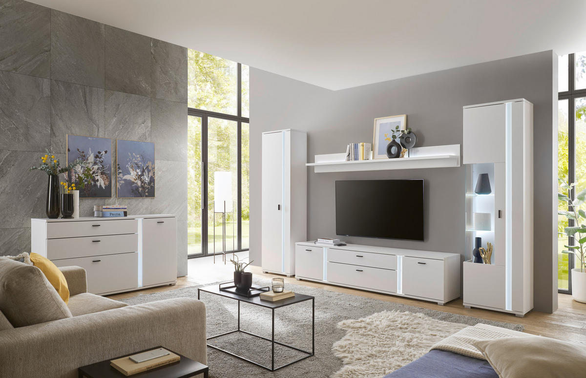 HIGHBOARD  in 55/200/35 cm  - Silberfarben/Weiß, Design, Holzwerkstoff/Kunststoff (55/200/35cm) - MID.YOU