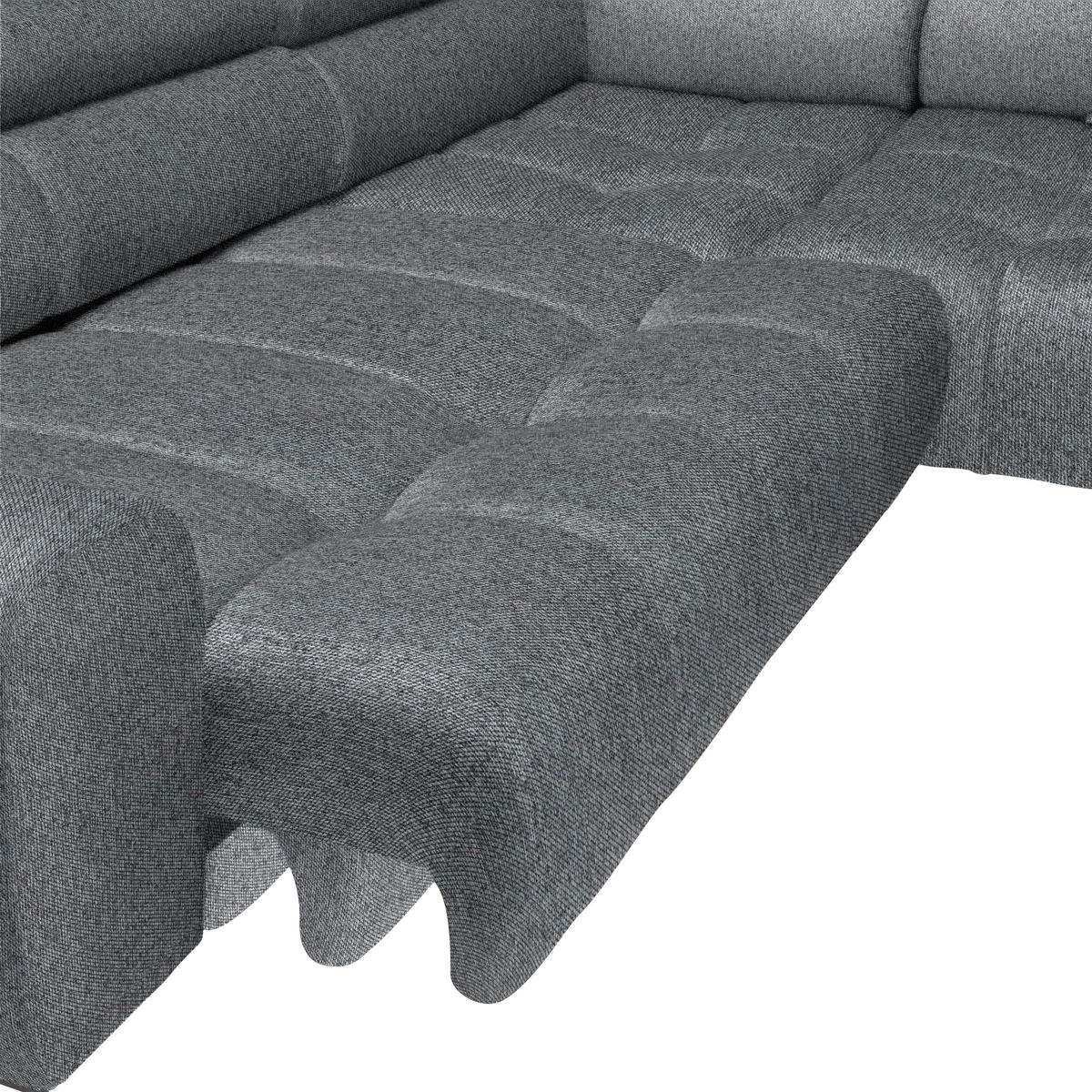 ECKSOFA in Webstoff Dunkelgrau  - Dunkelgrau/Schwarz, Design, Textil/Metall (270/177cm) - Welnova