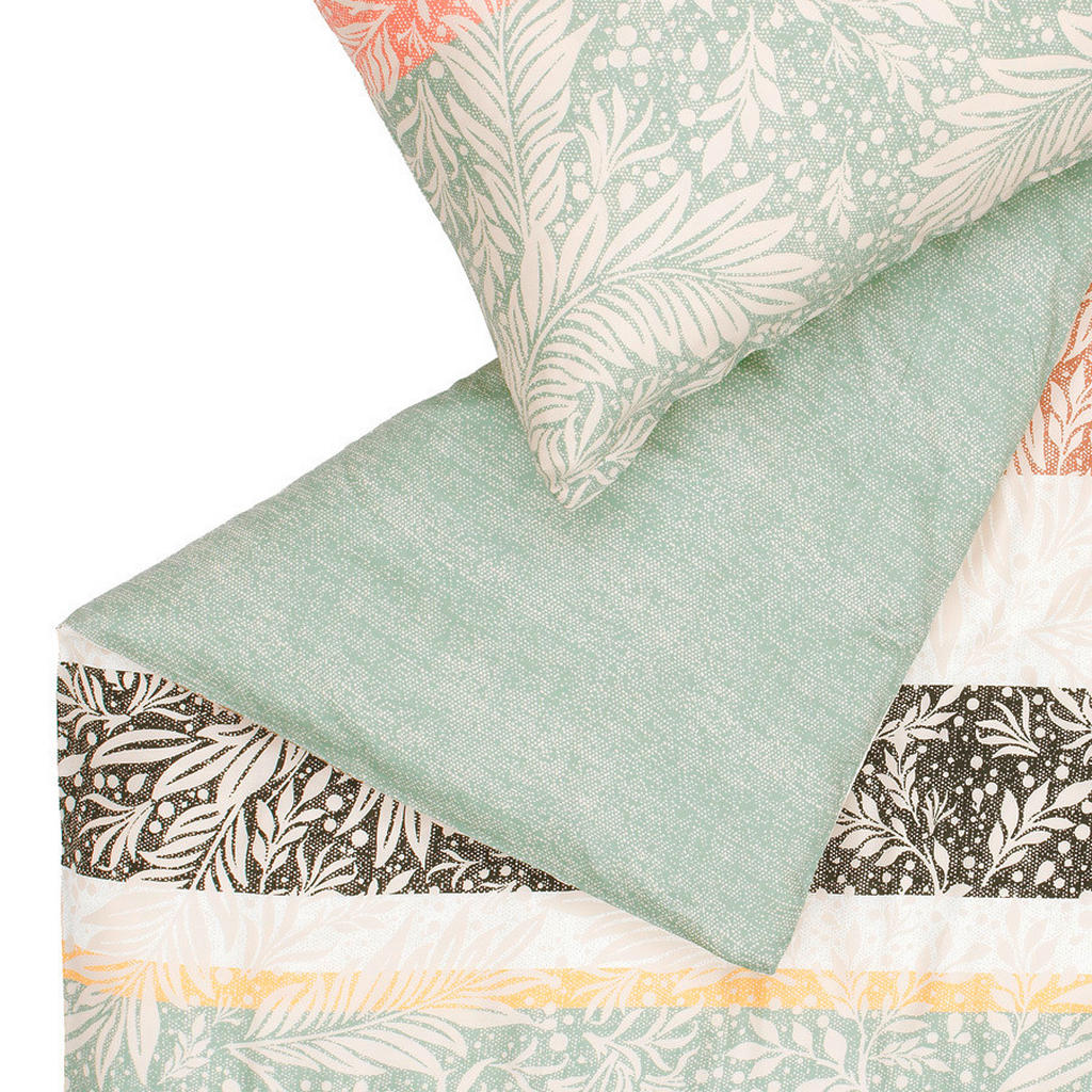 Thumbnail - Esprit Wendebettwäsche E-Victoria, Creme, Grün, Natur, Textil, Floral, 135x200 cm, BCI (Better Cotton Initiative), Oeko-...