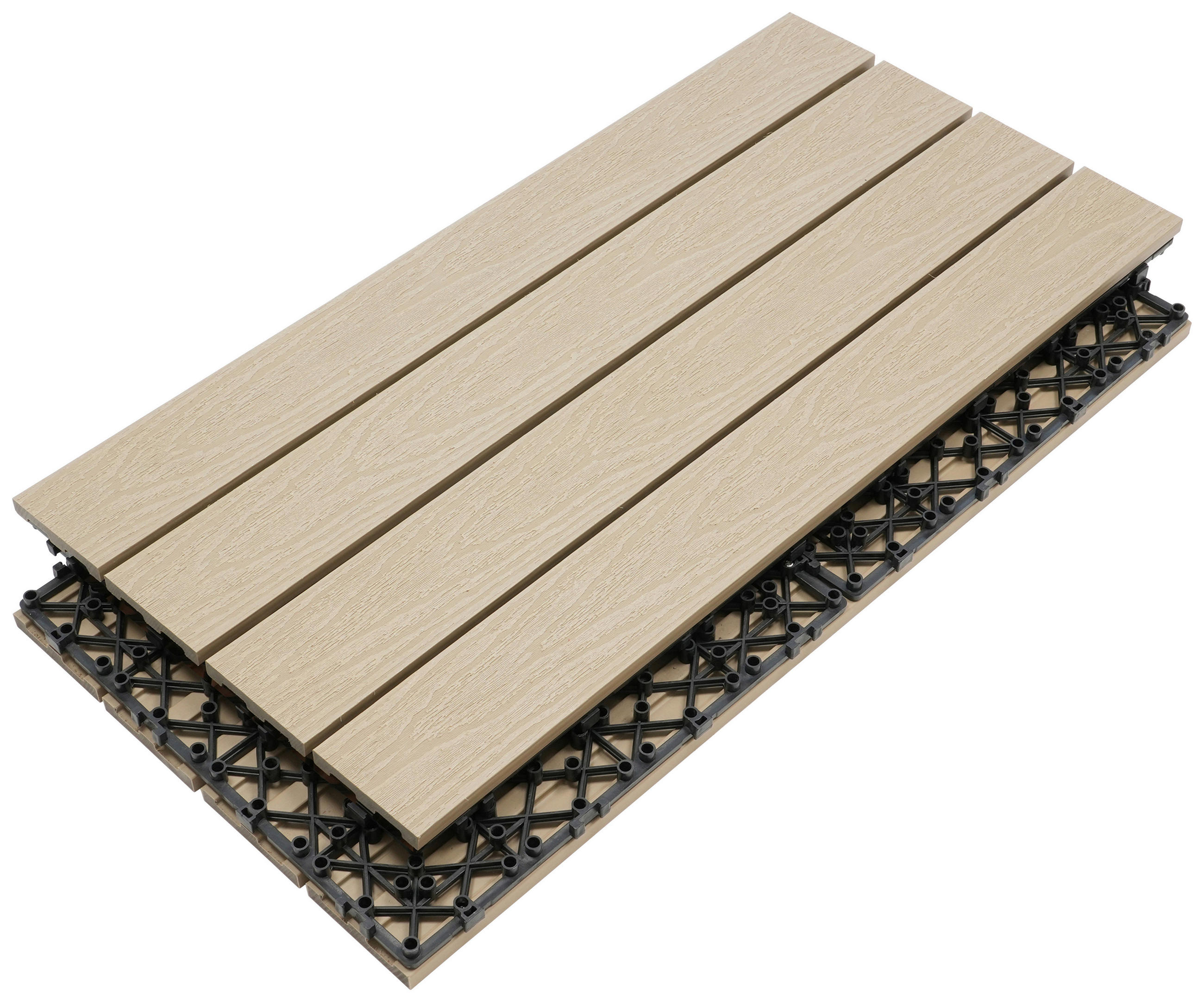 TERRASSENFLIESE 6 Stück  - Grauweiß, KONVENTIONELL, Holzwerkstoff (30/60/2,1cm) - Ambia Garden